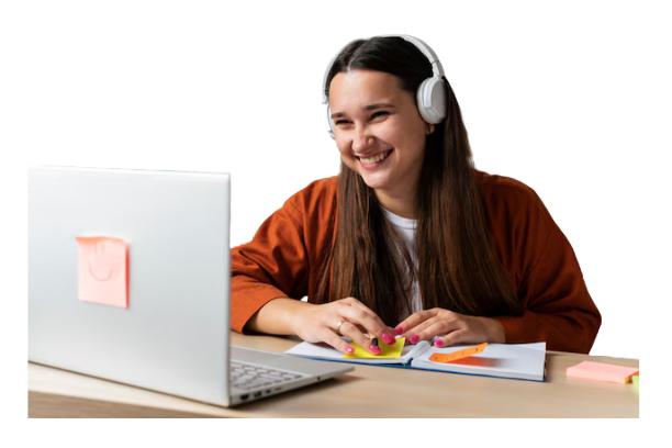 Teacher with students